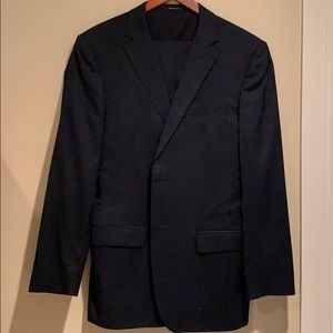 Z Zegna Navy Pinstriped Suit